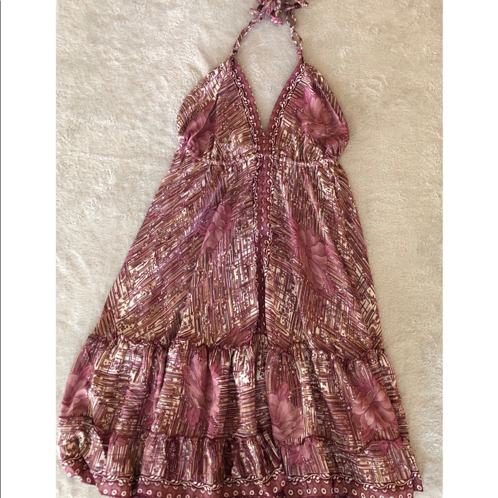 BOUTIQUE DRESS Zury halter style silk slipon dress